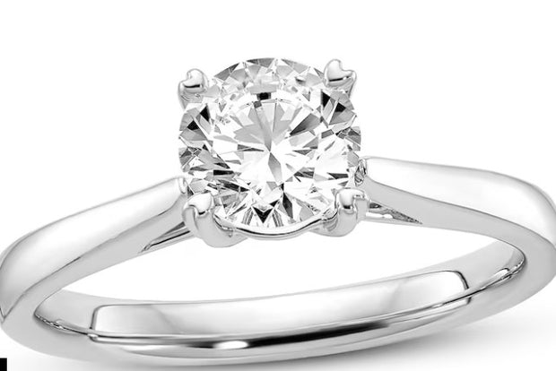 14K White Gold Solitaire Diamond Engagement Ring