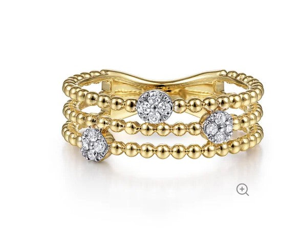 Gabriel & Co. 14K Yellow Gold Diamond Stackable Band