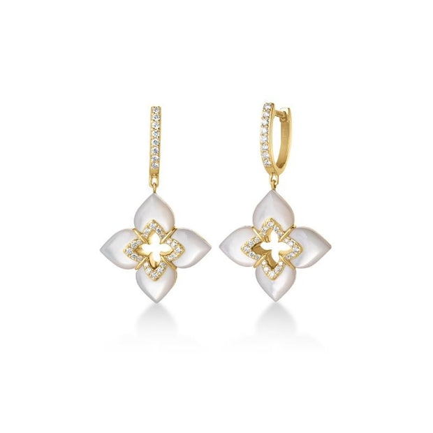 Roberto Coin Venetian Princess mother of pearl and diamond earrings