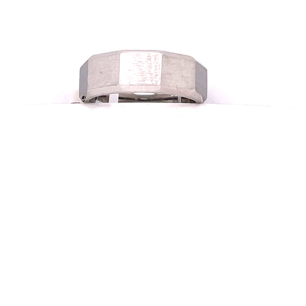 Lashbrook 8 Mm Wide/High Bevel/14K White Gold Band With A Machined 9FACET Pattern