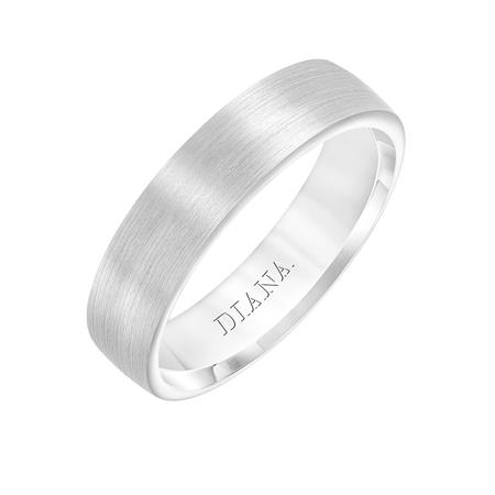 14K White Gold Goldman Luxe Wedding Band Featuring Brushed Finish