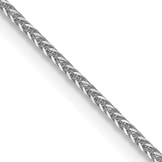 Gold Chain 14K White Gold .8mm Diamond Cut Quadra Wheat Chain Length 18"