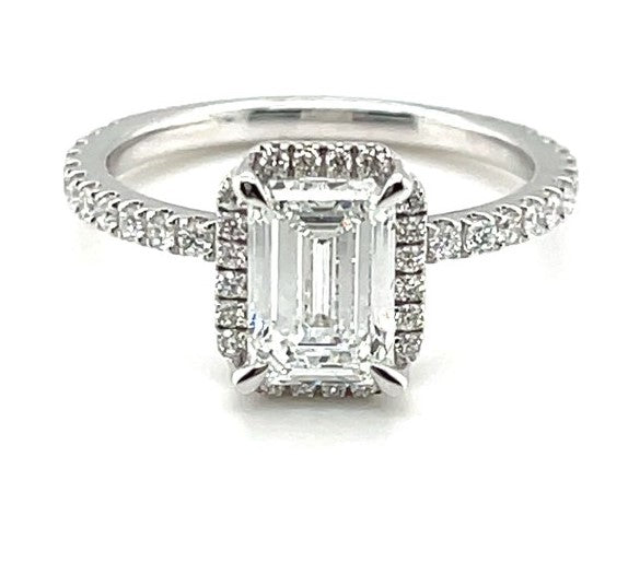 Private Label 14k White Gold Lab Grown Diamond Engagement Ring 1.51Ct