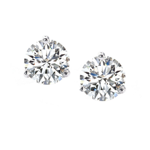 14K White Gold Diamond Stud Earrings