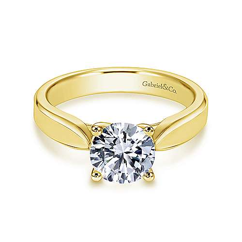 Gabriel & Co 14K Yellow Gold Diamond Solitaire Engagement Ring