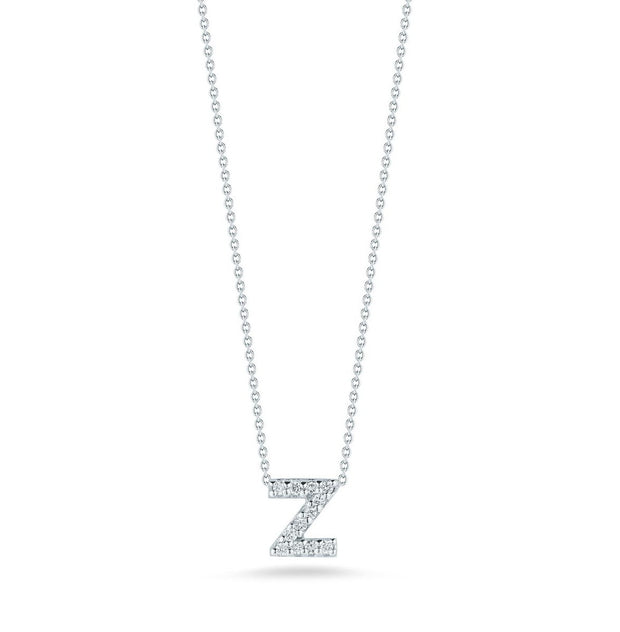 Roberto Coin 18K WHITE GOLD TINY TREASURES DIAMOND LOVE LETTER “Z” NECKLACE