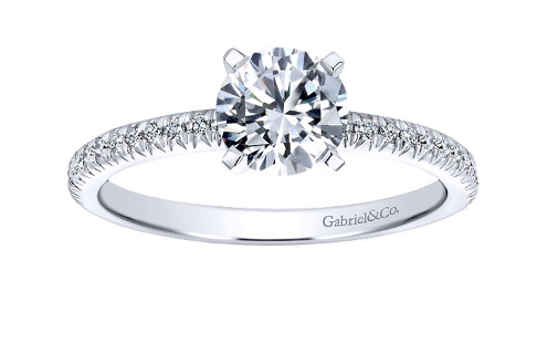 14k White Gold Gabriel & Co. Diamond Engagement Ring