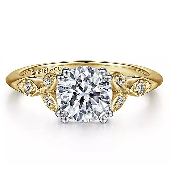 14k Yellow Gold Gabriel & Co. Engagement Ring Mounting