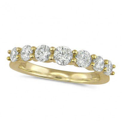 18K Yellow Common Prong Diamond Wedding Band