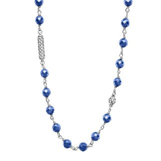 LAGOS Caviar Icon Long Ultramarine Ceramic Beaded Necklace At 34" Long And Sterling Silver Chain And Toggle Clasp