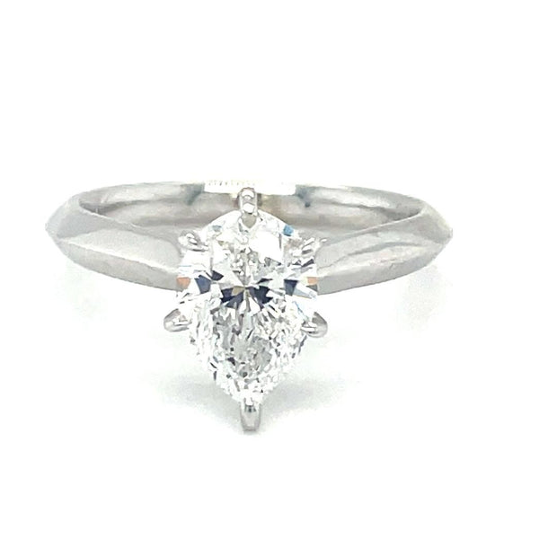 14K White Gold Engagement Ring