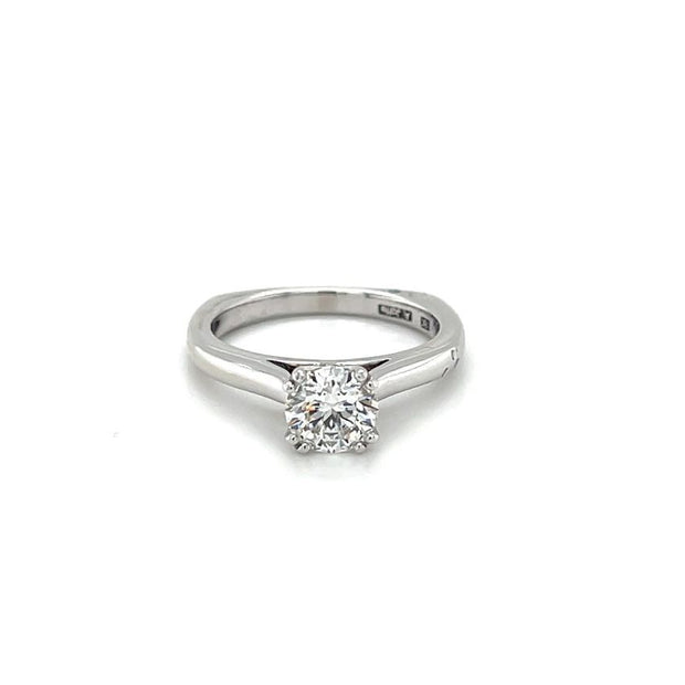18K White Gold Cathedral Diamond Engagement  Ring