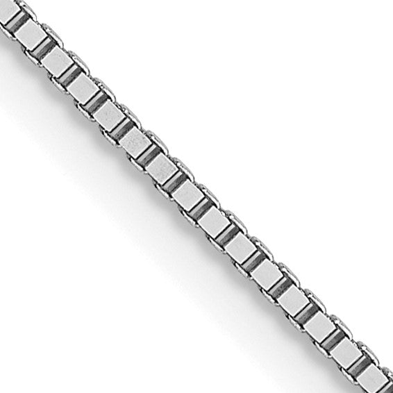 Gold Chain 14K White Gold .8mm Box Chain Lobster Clasp Length 18"
