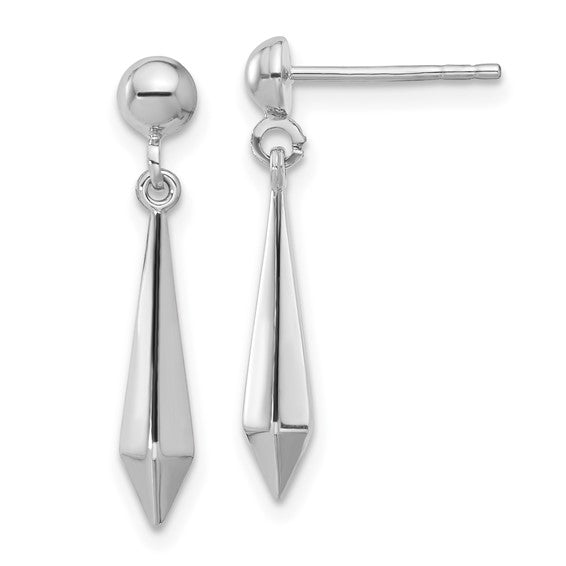 Leslie's 14K White Gold Polished Post Dangle Earrings