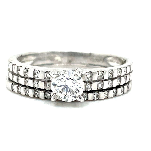 14K White Gold Diamond Engagement Ring