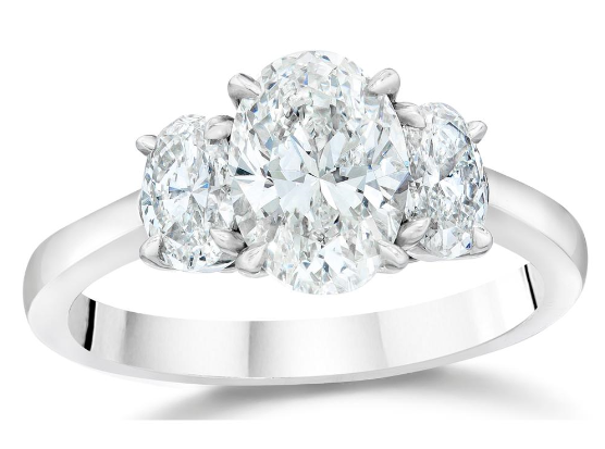 Platinum Three Stone Gem Platinum Diamond Engagement Ring