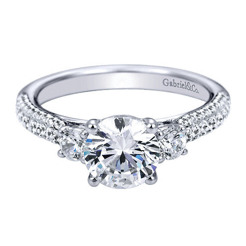 14k White Gold Gabrile & Co. Diamond Engagement  Ring