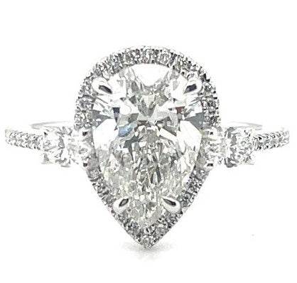 Private Label 14k White Gold Lab Grown Diamond Engagement Ring  2.40Ct