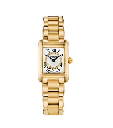 Frederique Constant Classics Carrée Watch Featuring Gold Plated Stainless Steel Design