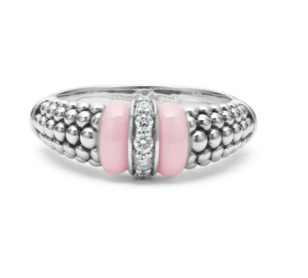 LAGOS Pink Caviar Sterling Silver & Diamond Ring