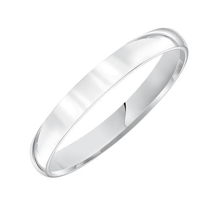 14K White Gold Comfort Fit Goldman Luxe Wedding Band Featuring High Polish Finish