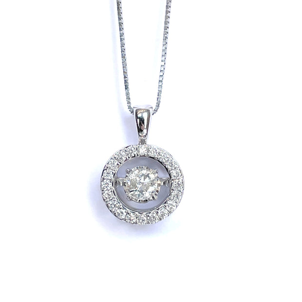 14k White Gold Diamond Pendant