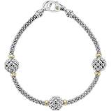 LAGOS Sterling Silver Caviar 18K Beaded Station Bracelet