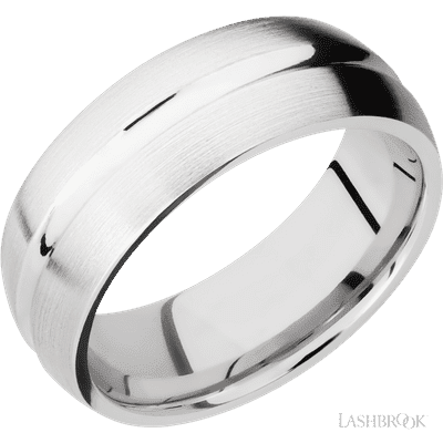 Lashbrook 8 Mm Wide Domed Center Concave 14K White Gold Band