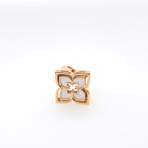 Roberto Coin 18K ROSE GOLD VENETIAN PRINCESS PIROUETTE DIAMOND & MOTHER OF PEARL FLOWER RING