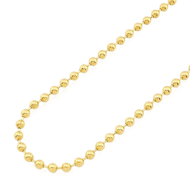 18K Yellow Gold Roberto Coin Classic Bead Chain Measuring 18 Inches In Length