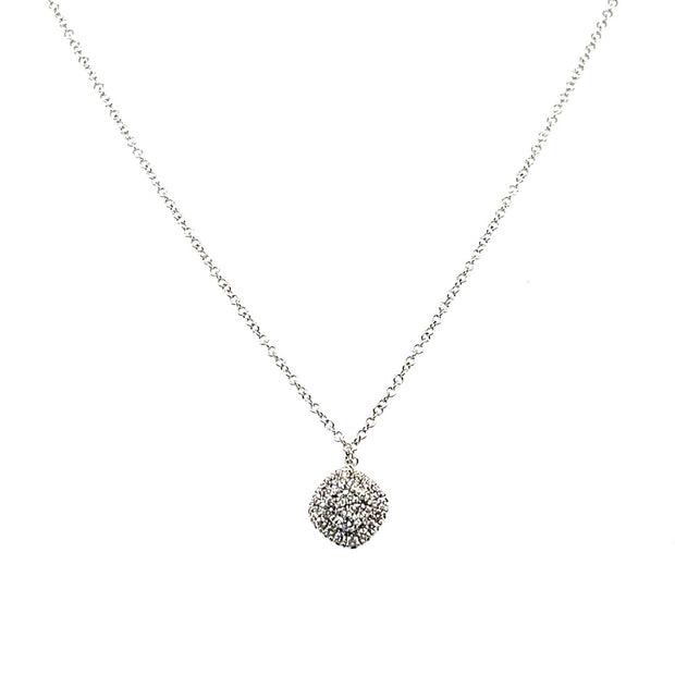 14K White Gold Gabriel & Co Diamond Cluster Necklace