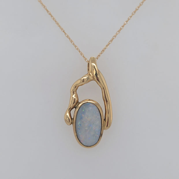 14K Yellow Opal Pendant