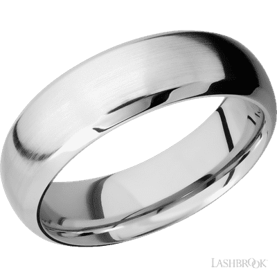 Lashbrook 7 Mm Wide Domed Bevel 14K White Gold Band