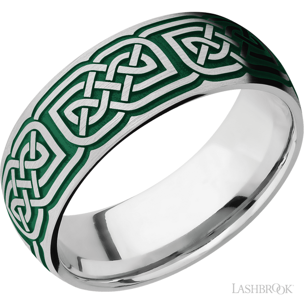 Lashbrook 8 Mm Wide/Domed/Cobalt Chrome Band With A Laser Carved Celtic 17 Pattern