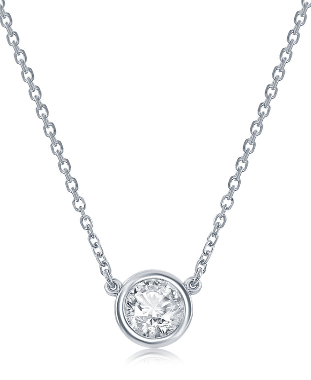 14K White Gold Diamond By The Yard Necklace