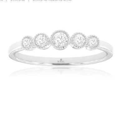 14 Karat White Gold Diamond Wedding Band