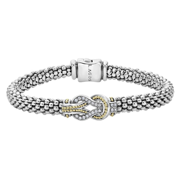 LAGOS Sterling Silver & 18K Caviar Diamond Bracelet