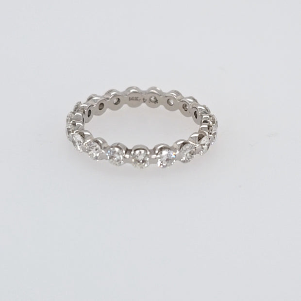 14K White Gold Diamond Eternity Wedding Band