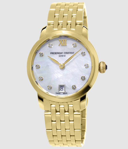 Frederique Constant Classics Quartz Watch Featuring White Mother Of Pearl Dial