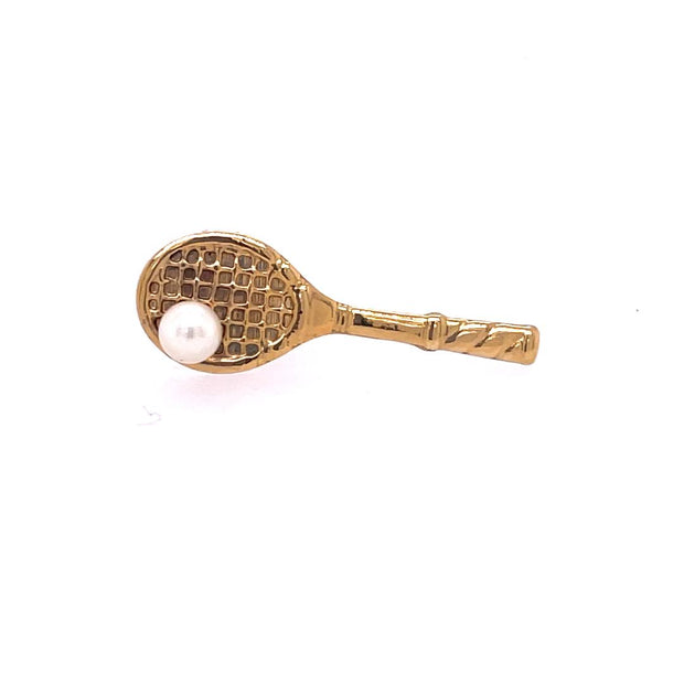 Gold Filled Tennis Racket Tie Tack