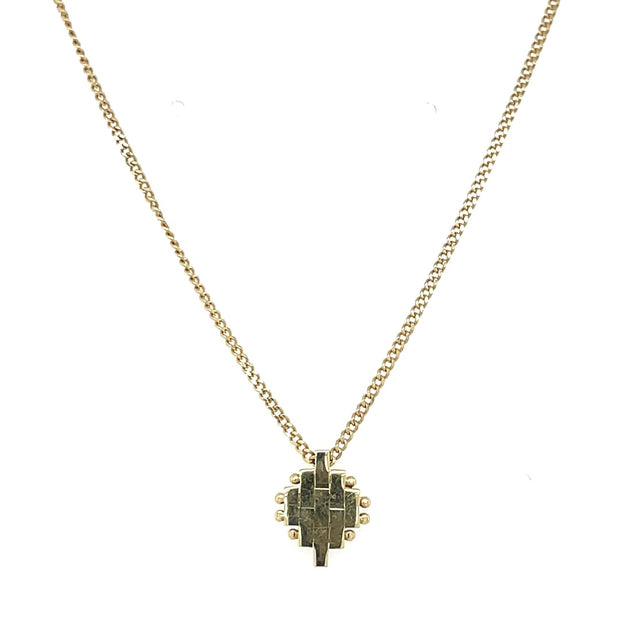 14K Yellow Gold Geometric Pattern Necklace