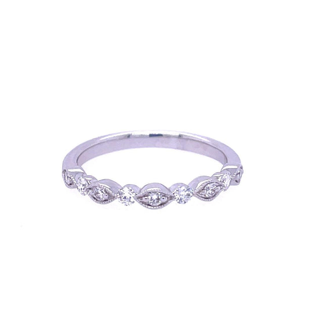 14k White Gold Diamond Wedding Band