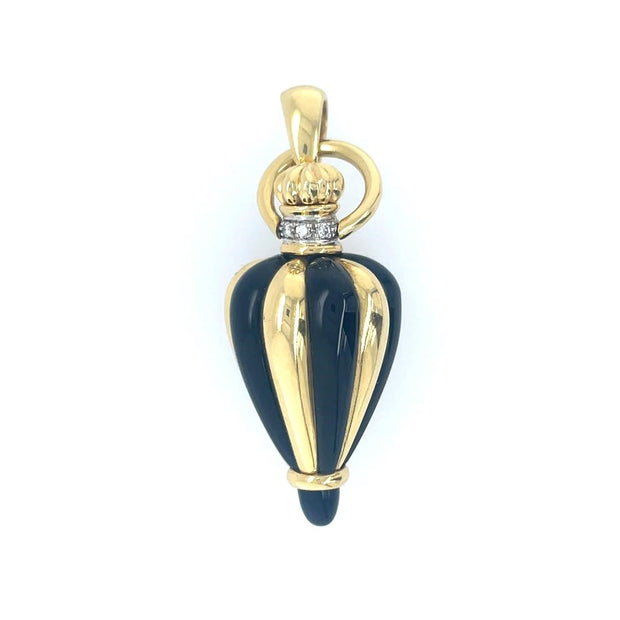 18K Yellow Gold and Diamond Atomizer Necklace
