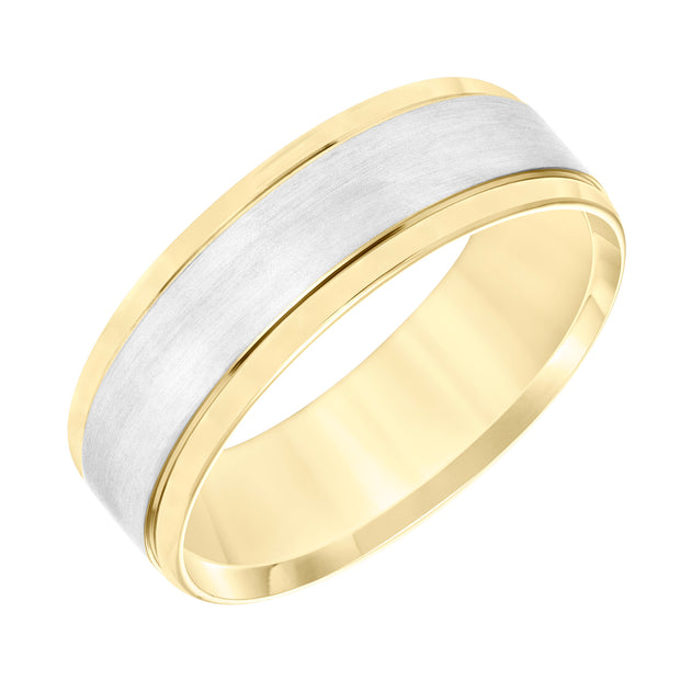 14K Two Tone Goldman Luxe Wedding Band Featuring High Polish Finish