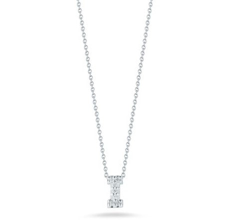 Roberto Coin 18K WHITE GOLD TINY TREASURES DIAMOND LOVE LETTER “I” NECKLACE