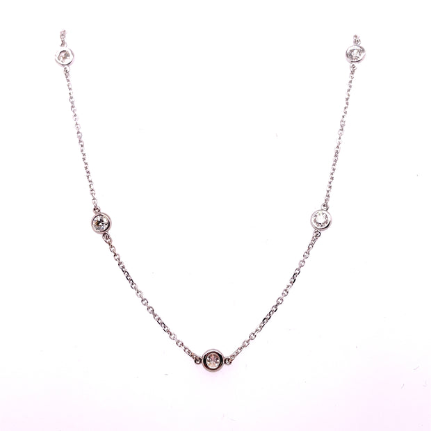 14k White Gold Diamonds-by-the-Yard Necklace