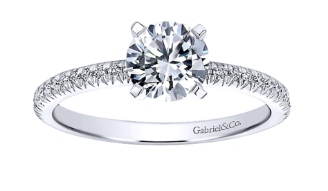 14k White Gold Gabriel & Co. Diamond Engagement Ring