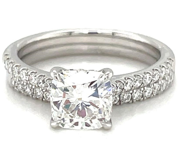 Private Label 14k White Gold Lab Grown Diamond Engagement Ring 2.09Ct