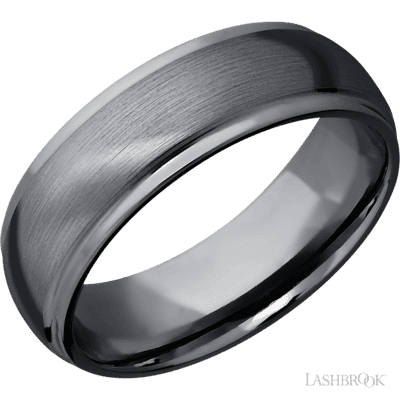 Lashbrook 7 Mm Wide Domed Stepped Down Edges Tantalum Band