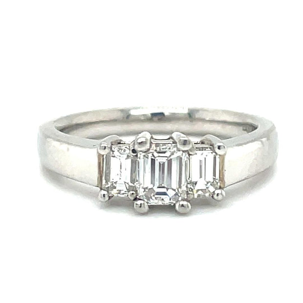 Platinum Three Stone  Diamond Engagement Ring